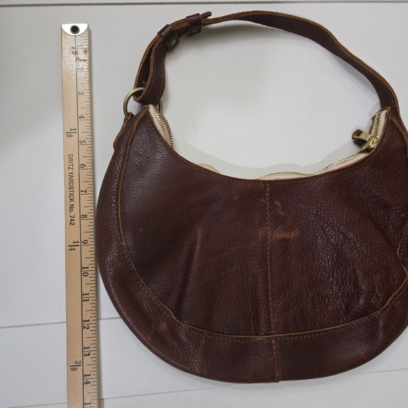 Portland Leather Goods Nora Crescent Shoulder Bag Large Oxblood Pebbled Slouchy - Picture 10 of 10